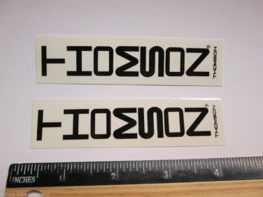 TWO - 4" THOMSON Black Tall Bicycle Sticker (Mountain Road Tri Frame Bike Decal)