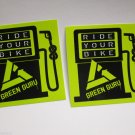 TWO  2.75" GREEN GURU RIDE YOUR BIKE MTB Mountain Bicycle DECAL STICKER RBZ