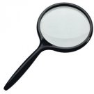 Classic, 4" dia., 2½ power reading magnifier with comfortable curved handle