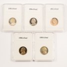 1985-S to 1989-S Proof Jefferson Nickles