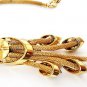 Juliana D&E Emerald Rhinestone Necklace Navette Crystals Gold Mesh Chain 20" Vintage