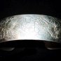 Pewter Cuff Bracelet Signed Kirk Cosmos Flower Design 7-8" Wrist Vintage