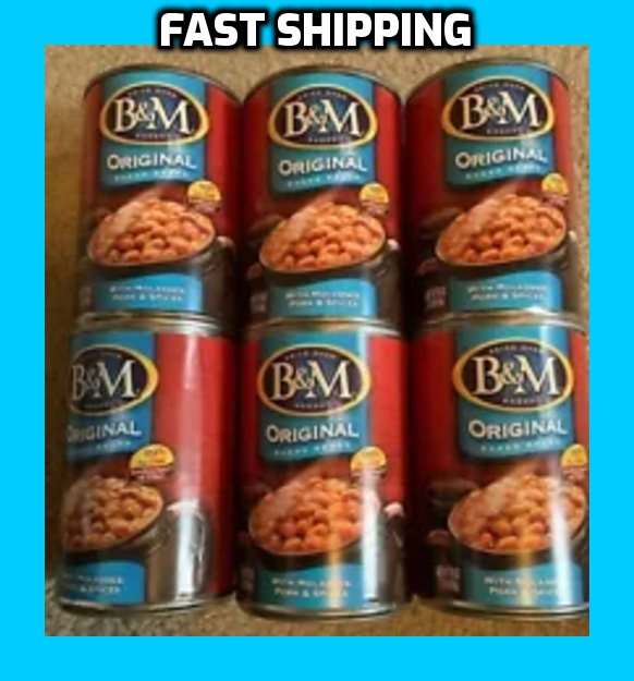6 B&M ORIGINAL BAKED BEANS, 16 Oz Cans (6 Cans Included)