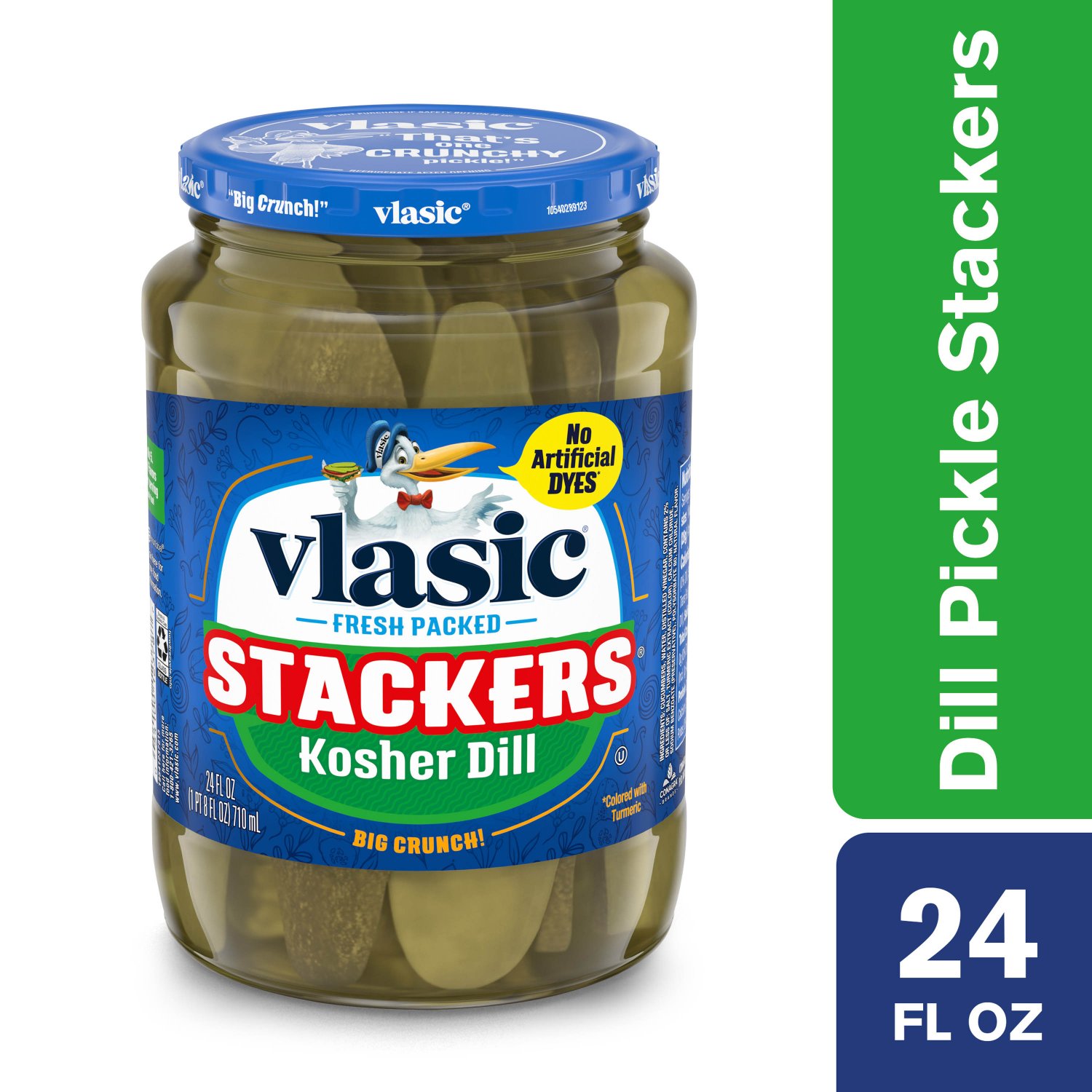 Vlasic Pickles Kosher Dill Sandwich Pickles 24 ounces, 3 glass jars