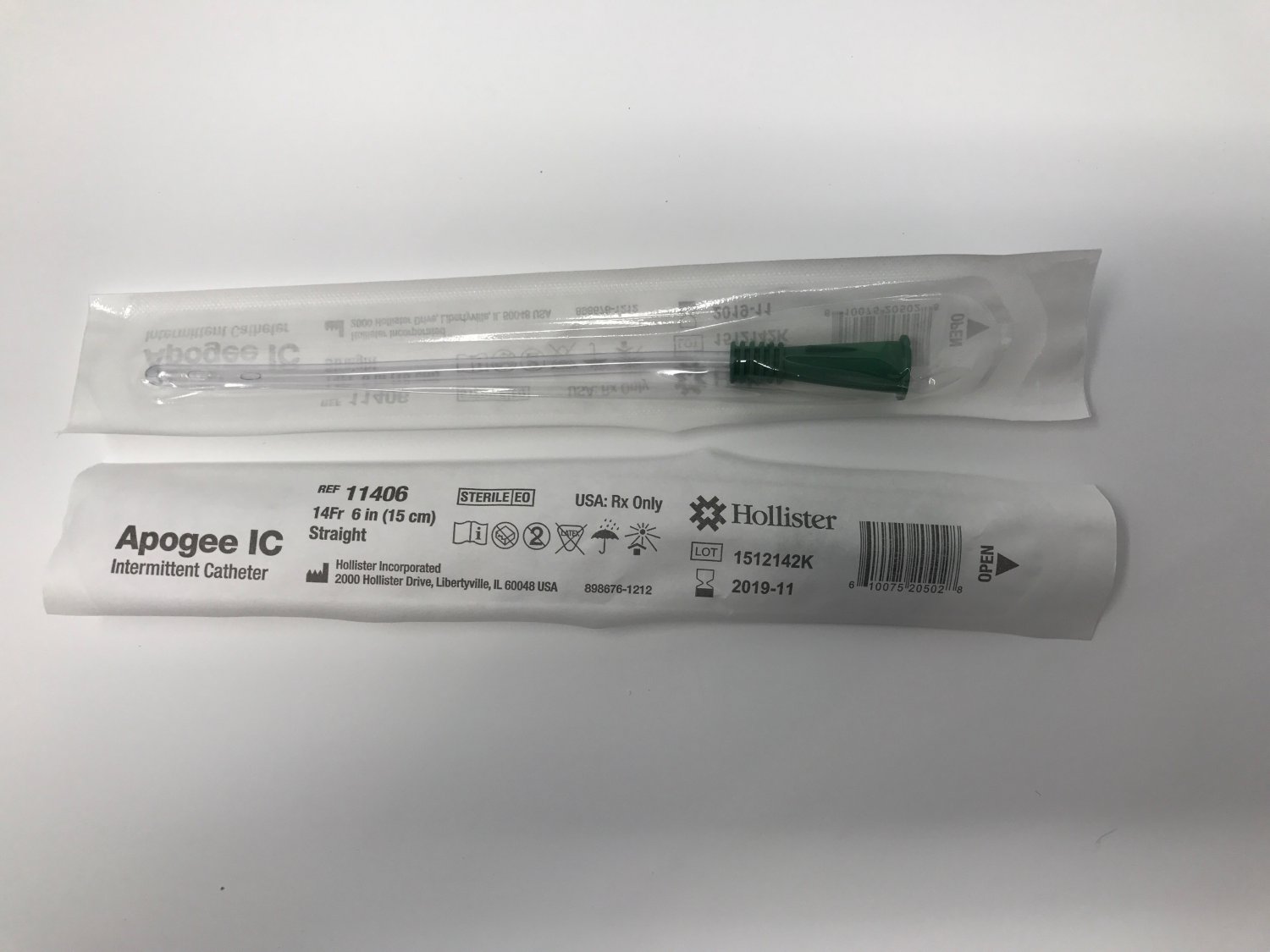 30 Units Apogee IC by Hollister Urinary 6" Female straight tip catheter