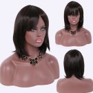 Heat Resistant Synthetic Medium Full Bang Straight Capless Wig
