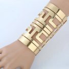 Long Cut Out Metal Open Cuff Bracelet