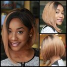 Medium Straight Side Parting Capless Brown Mixed Wig