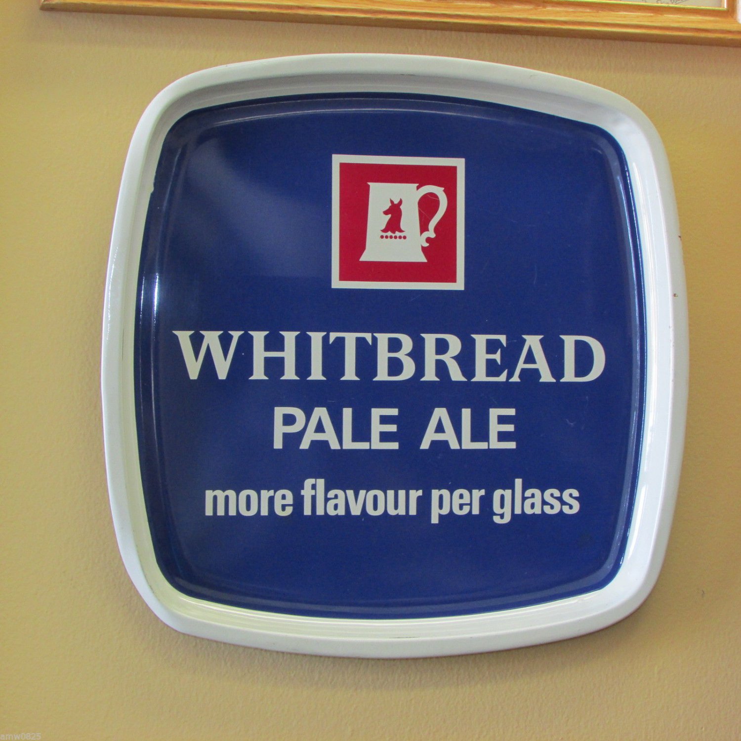 WHITBREAD PALE ALE VINTAGE BEER PUB SERVING TRAY RED STAG LOGO RETRO