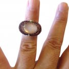 185.Barbara Bixby, .925 sterling silver, 18k, Mother of pearl, pink Quartz ring