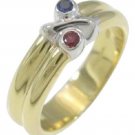 Tiffany & Co., 18k White & Yellow Gold, 2 Tone, Red Ruby, Blue Sapphire, Ring