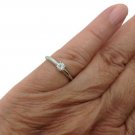 14k White Gold, 0.25ctw Genuine Diamond Engagement, Anniversary, Knife Edge Ring