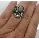 Ippolita Sterling Silver Green Quartz Statement Fashion Designer Ring