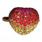 LeVian, 14k, red, orange, yellow sapphire, heart shaped, fashion, statement ring