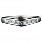 14k white gold, genuine Diamond, chevron, anniversary, wedding, engagement ring