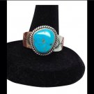 Natural Blue Turquoise, Unisex, Sterling Silver Designer Fashion Ring