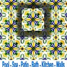 ZOUHOUR DESIGN ACCENT TILE 4in X 4in , in Antique Looking Ceramic Tiles