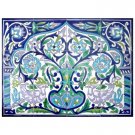 ARABESQUE DESIGN MOSAIC TILES WALL MURAL, 24in X 18in, in Antique Looking Ceramic Tiles Wall Mural