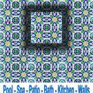 GAMRA DESIGN ACCENT TILE 4in X 4in, in Antique Looking Ceramic Tiles