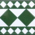 SHOULIGA DESIGN ACCENT BORDER TILE, 8in x 4in, in Antique Looking Ceramic Border Tile