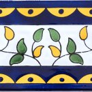 KALTHOUM DESIGN ACCENT BORDER TILE, 8in x 4in, in Antique Looking Ceramic Border Tile