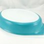 Pyrex Turquoise Oval Princess 1&Acirc;&frac12; qt Casserole Dish Gold Color Scroll 945C Lid