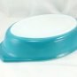 Pyrex Turquoise Oval Princess 1½ qt Casserole Dish Gold Color Scroll 945C Lid