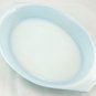 Pyrex Turquoise Oval Princess 1½ qt Casserole Dish Gold Color Scroll 945C Lid
