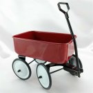 Teleflora Little Red Metal Wagon White Wheels Vinyl Tires & Long Black Handle