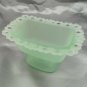 Pale Green Lace Edge Footed Pedestal Indiana Glass Candy Dish