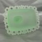 Pale Green Lace Edge Footed Pedestal Indiana Glass Candy Dish