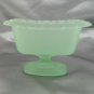Pale Green Lace Edge Footed Pedestal Indiana Glass Candy Dish