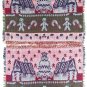 Gingerbread Man House & Candy Canes Placemats Woven Yarn w/ Fringed Border