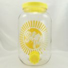 Vintage Sun Tea Gallon Yellow Jug Jar with Unique Faucet Knob Spout & Twist Lid