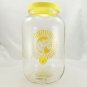 Vintage Sun Tea Gallon Yellow Jug Jar with Unique Faucet Knob Spout & Twist Lid