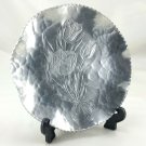 Rodney Kent 418 Vintage Hand Wrought Aluminum Plate Tulip Pattern Scalloped Edge