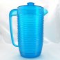 Cobalt Blue Beehive Pitcher Vintage Heavy Plastic 2qt w/ Ice Catcher Lid