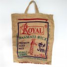 Royal Basmati Rice Burlap Beach Tote Shopping Bag w/ Handle & Zipper