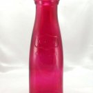 Yorkshire Glassware Deep Rose Carafe 1 Liter w/ Flared Top & Molded Pour Spout