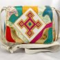 ANAS Vintage Shoulder Handbag Oriental Inspired Embroidered Silk Faux Reptile