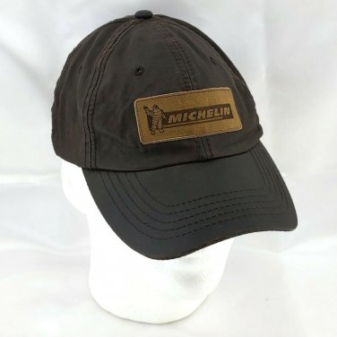 Michelin Promo Baseball Hat Waxed Fabric Strapback w/ Leather-Like Logo Patch