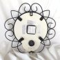 Time & Temperature Analog Quartz Clock Ornate Metal Faux Vintage White Face