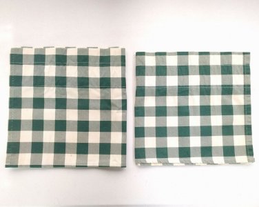 Gingham Valance Panels Green Sage Checkered 57" x 14" Each ~ Lot of 2