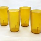 Vintage Amber Plastic Restaurant Juice Tumblers T5000 Made in the USA - Set of 4