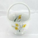 Block Bernarda Daffodil 6" Easter Basket Vintage 1983 Porcelain Handle Portugal