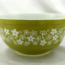 Pyrex 403 Avocado Bowl Spring Blossom Vintage 2.5 Qt Serving ~ Made in the USA