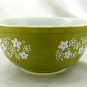 Pyrex 403 Avocado Bowl Spring Blossom Vintage 2.5 Qt Serving ~ Made in the USA