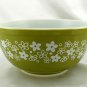 Pyrex 403 Avocado Bowl Spring Blossom Vintage 2.5 Qt Serving ~ Made in the USA