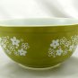 Pyrex 403 Avocado Bowl Spring Blossom Vintage 2.5 Qt Serving ~ Made in the USA