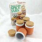 Terra Cotta Spice Herb Jars Glazed Interior  ~ Set of 4-1½ oz each ~ INCOMPLETE